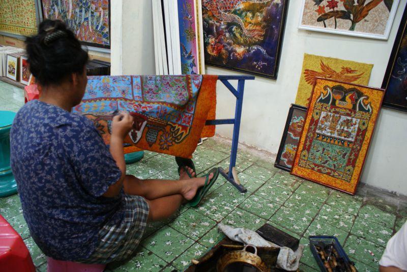 Tvorba batikových pláten - Indonésie- Yogyakarta