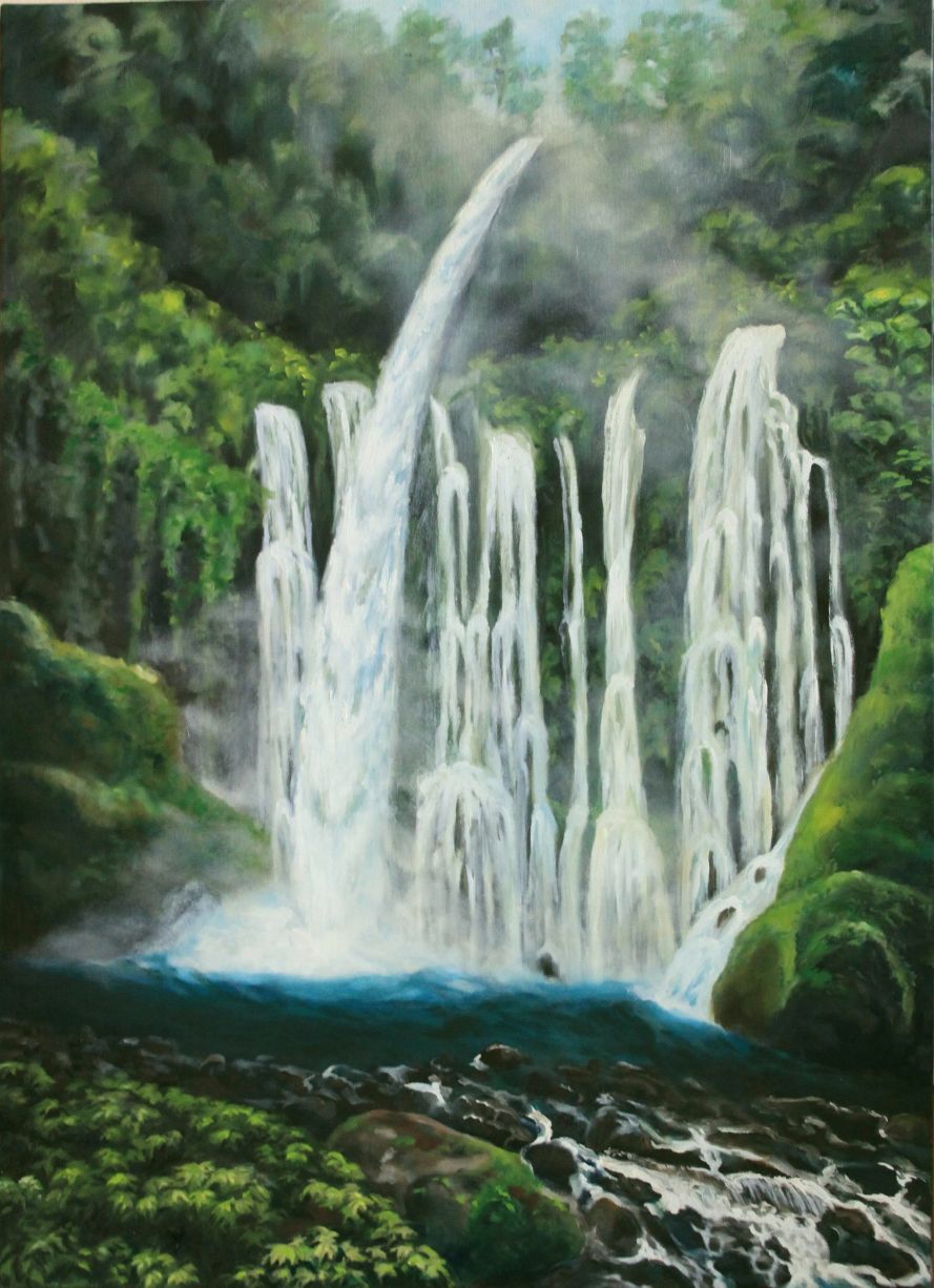Obraz - Vodopády poblíž Senaru, Lombok, Indonesie