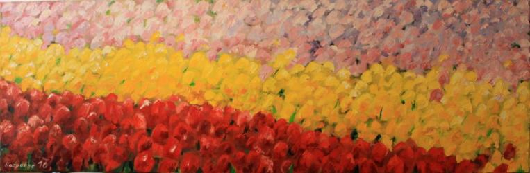 Summer tulip dream - oil painting