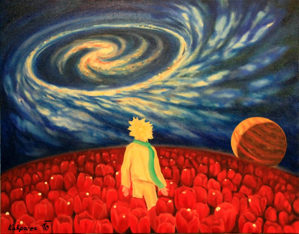 Obraz - Malý princ na planetě tulipánů