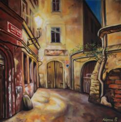 Kamzikova street - oil painting