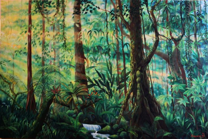 Oil painting - Jungle light 2