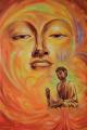 Buddha love - oil painting