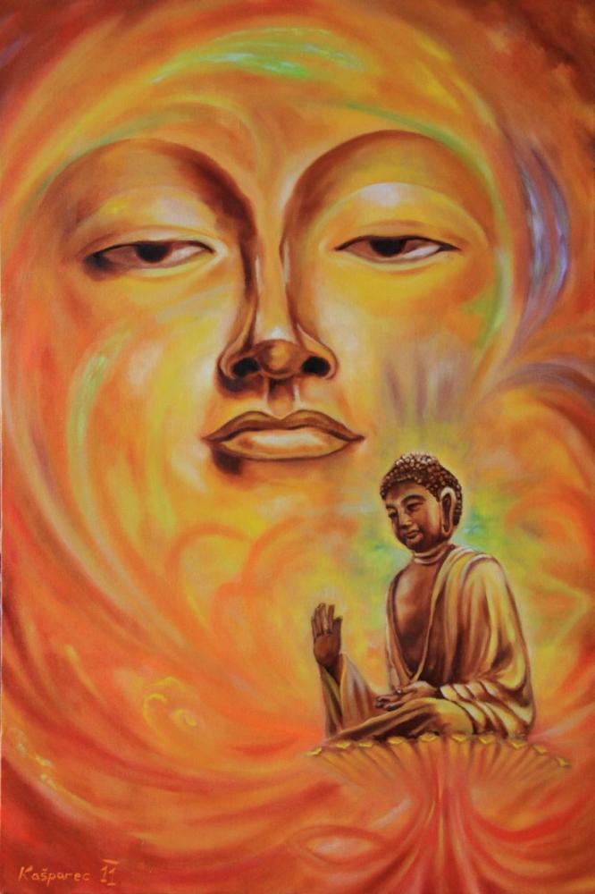Oil painting - Buddha love