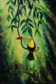 Toucan and secret Jungle temple - oil painting