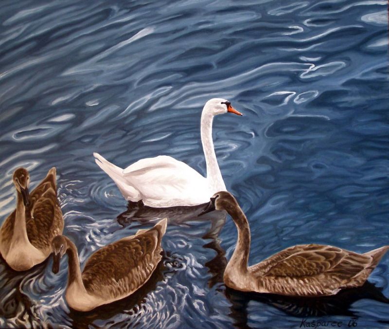 Oil painting - Swans II