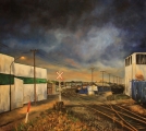 Parker Street warehouses - oil painting