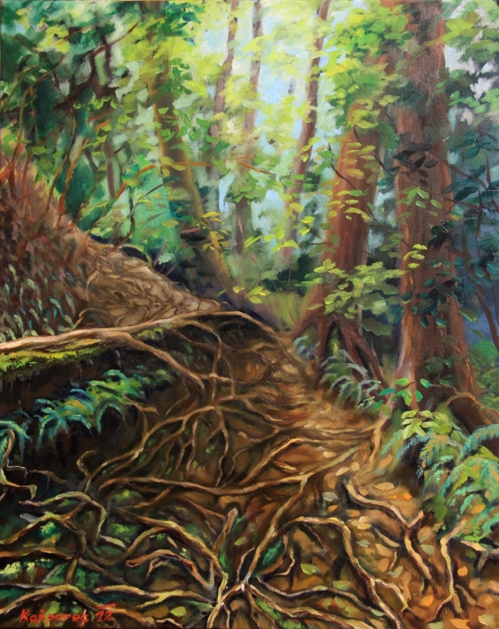 Oil painting - Radar Hill hike II, Tofino, BC