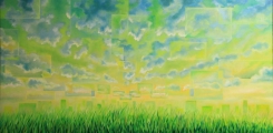 Square sky - oil painting