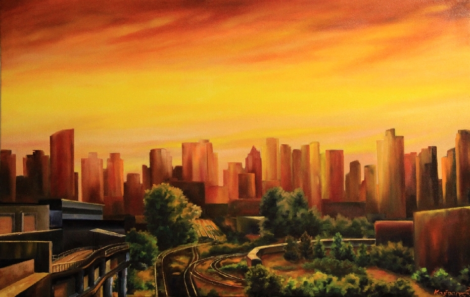 Oil painting - City landscape