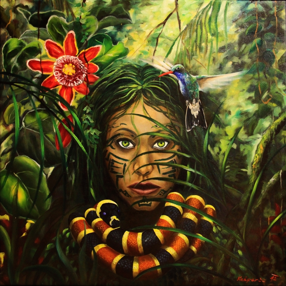 Oil painting - The jungle is watching II