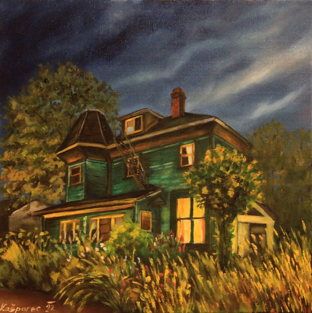 Oil painting - House near Strathcona park, Vancouver BC