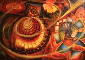 Creation snail - oil painting