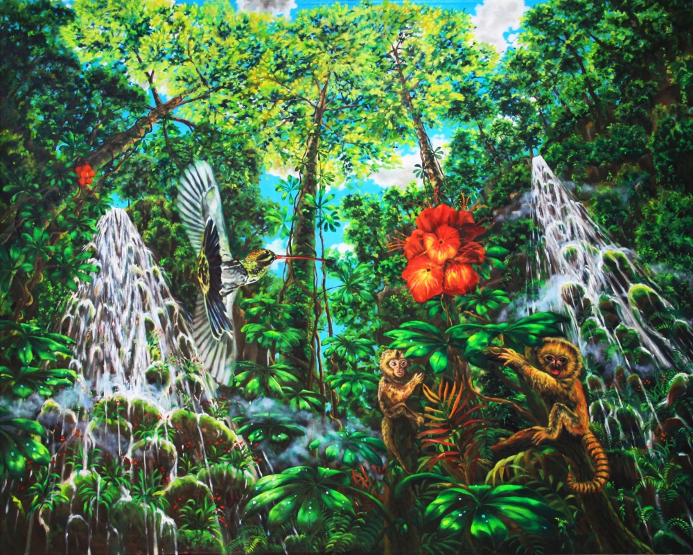 Oil painting - Monkey paradise