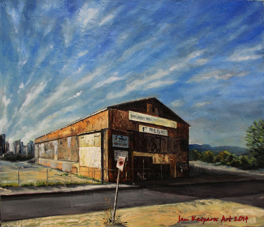 Oil painting - Mill machinery 1st Avenue plant