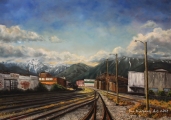 Railways on Glen drive - oil painting