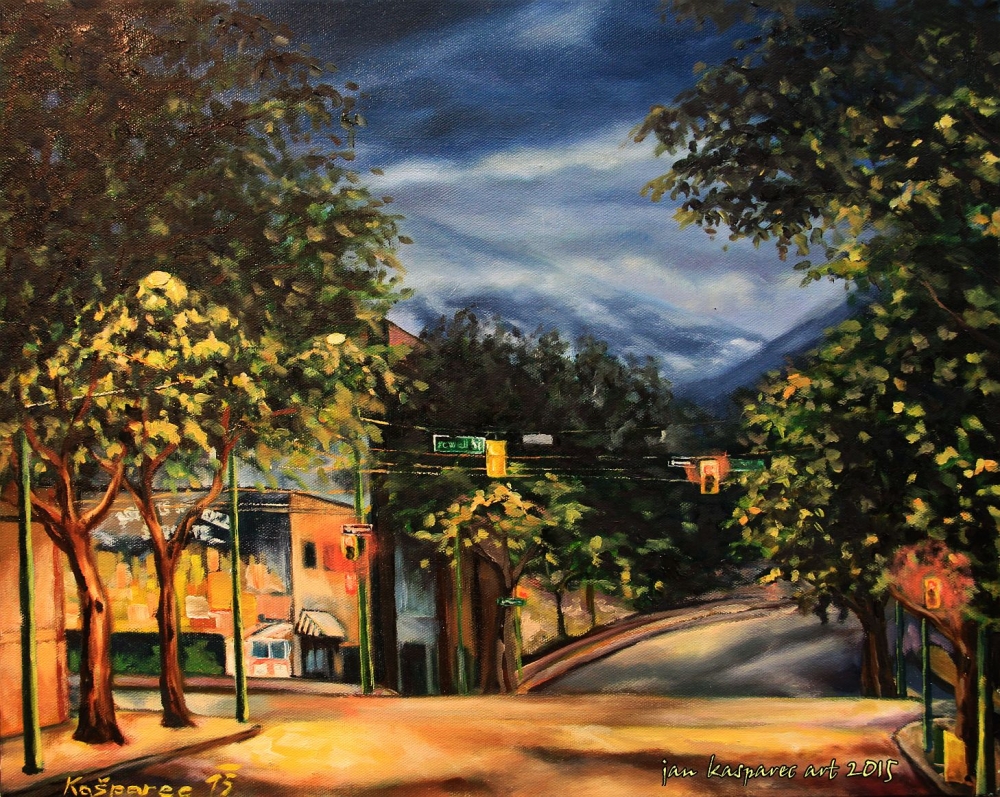 Oil painting - Main and Powel, Gastown, Vancouver BC