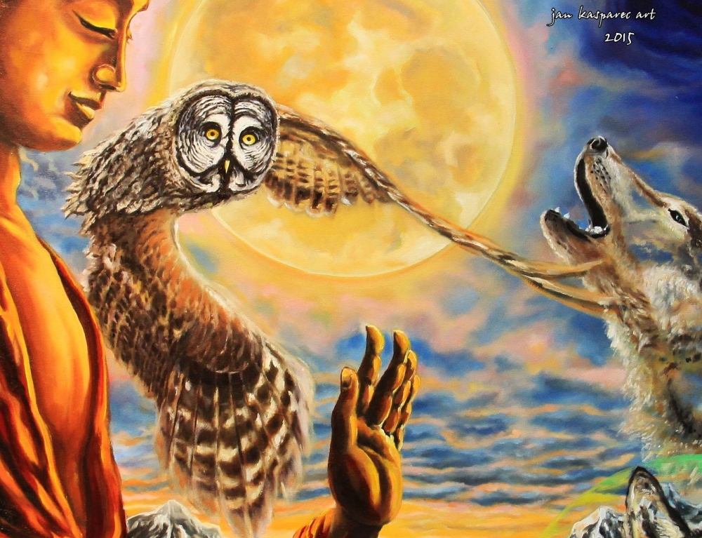 Oil painting - Full moon invocation- detail 1