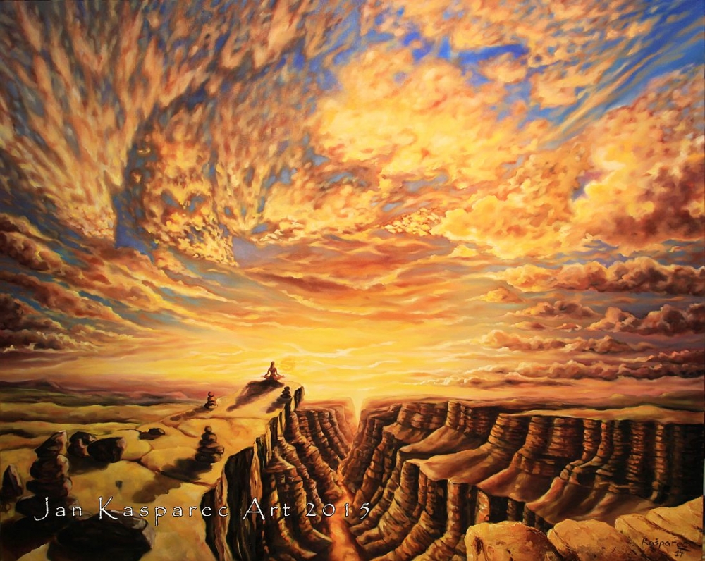 Oil painting - Canyon sunset