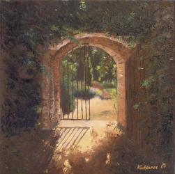 Gate at Petřín, Prague - oil painting