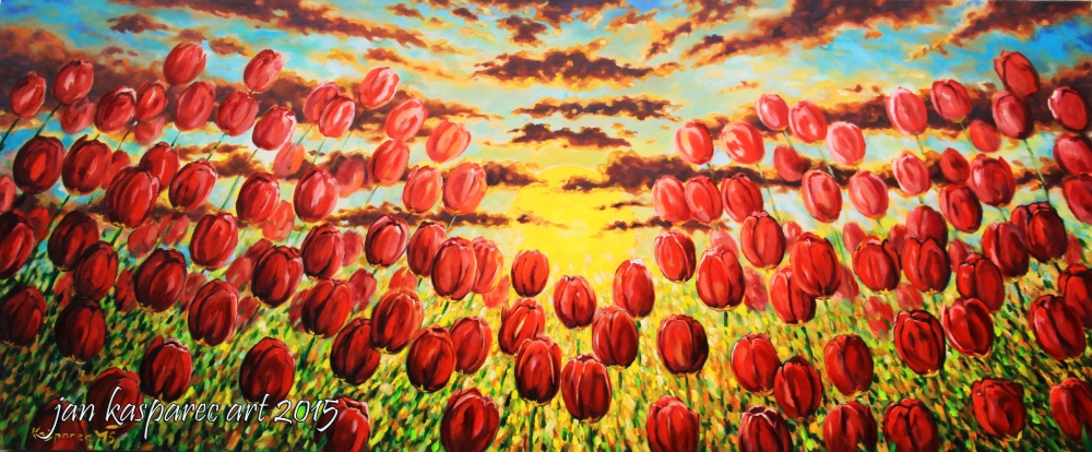 Oil painting - Tulip sunset