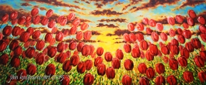 Tulip sunset - oil painting