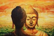 Facing Buddha - oil painting