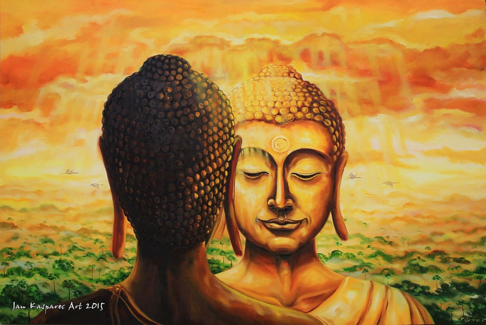 Oil painting - Facing Buddha