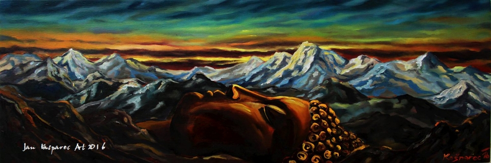 Oil painting - Sleeping Buddha