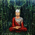 Buddha in matrix - olejomalba, obraz