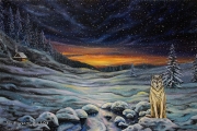 Winter silence - oil painting