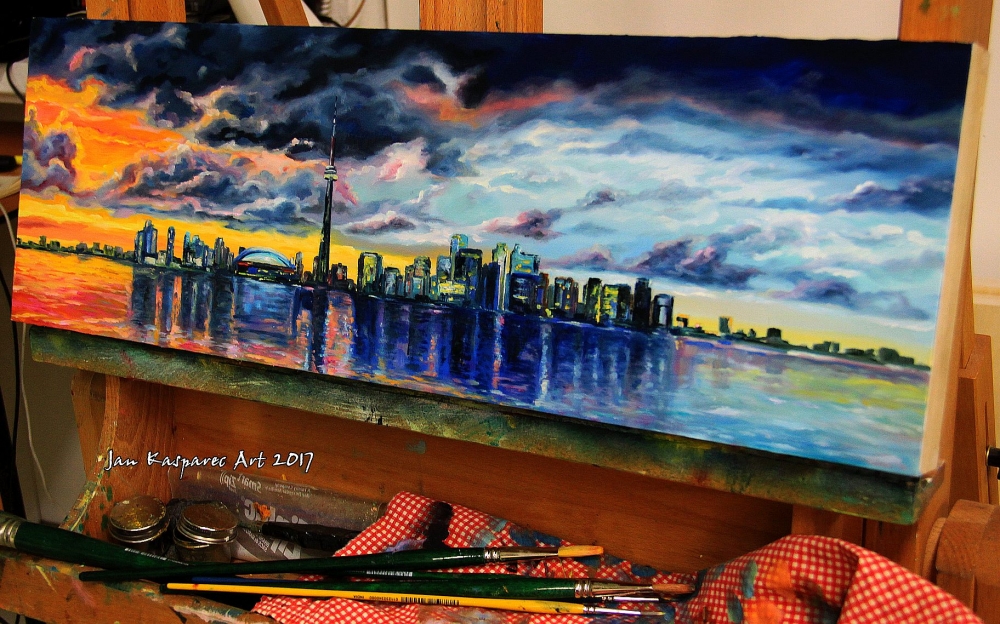 Oil painting - Toronto skyline