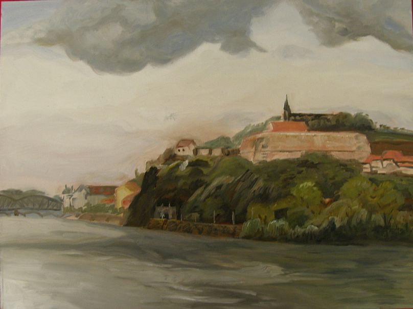 Oil painting - Vysehrad castle, Prague