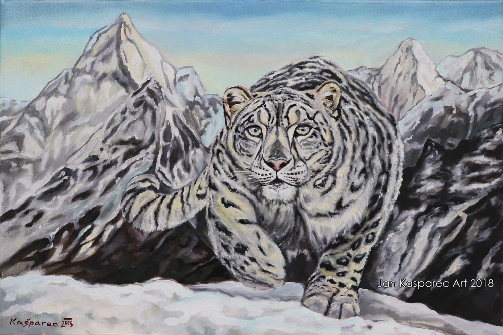 Oil painting - Snow Leopard