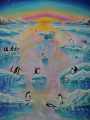 Joy Penguins - oil painting