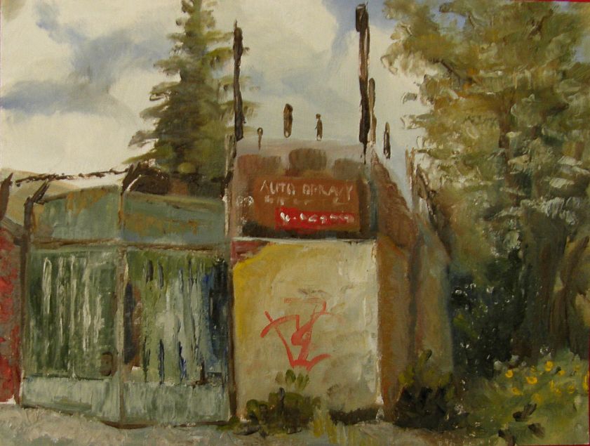 Oil painting - Breakers yard, Srbova street