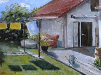 Garden of my parents - oil painting