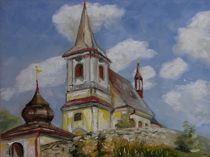 Obraz - kostel v Bartošovicích